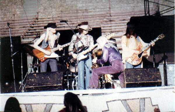 Photos taken during the 1976 Together tour, showing Johnny & Edgar Winter together with their band-members live on stage.